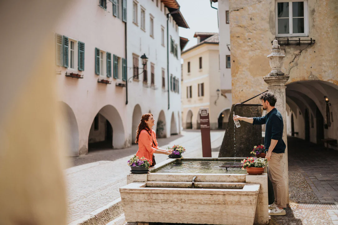 Refilling a bottle at a fountain